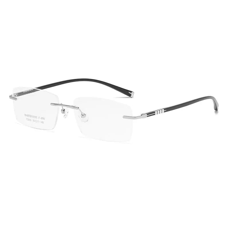 Unisex Rimless Titanium Prescription Glasses 52003 — view 8 | Rx Spectacle