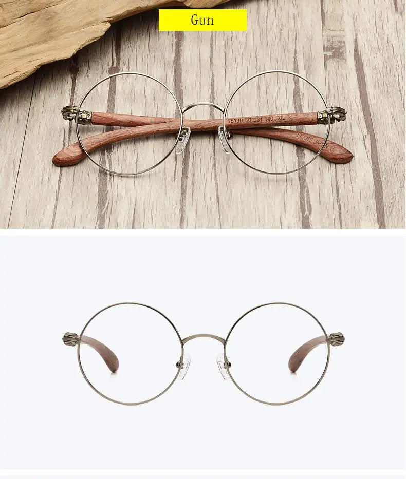 Unisex Round Full Rim Titanium Prescription Glasses 7573 — view 14 | Rx Spectacle