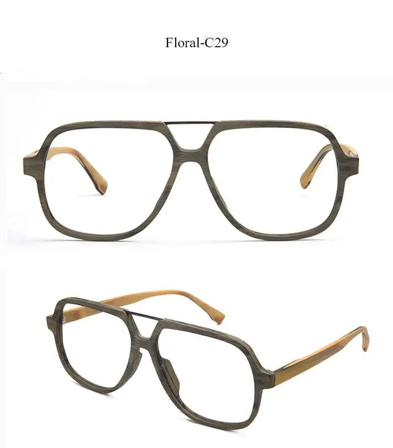 Unisex Square Full Rim Wood Oversized Prescription Glasses Ps8210 — view 18 | Rx Spectacle