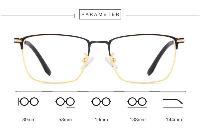 Unisex Square Full Rim Alloy Prescription Glasses 3007 — view 11 | Rx Spectacle