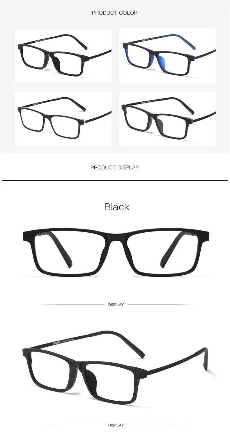 Unisex Rectangular Full Rim Titanium Prescription Glasses 8836x — view 11 | Rx Spectacle