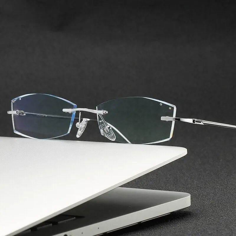 Men's Rimless Titanium Prescription Glasses 9079 — view 1 | Rx Spectacle