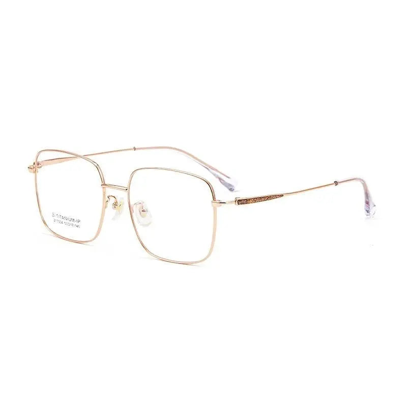 Unisex Square Full Rim Titanium Prescription Glasses 17004 — view 2 | Rx Spectacle