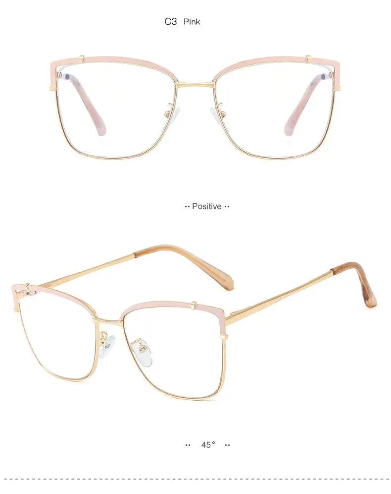 Women's Cat Eye Full Rim Alloy Prescription Glasses 95731 — view 18 | Rx Spectacle