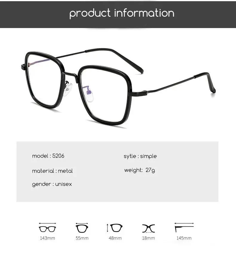Unisex Round Full Rim Alloy Prescription Glasses 5206 — view 12 | Rx Spectacle