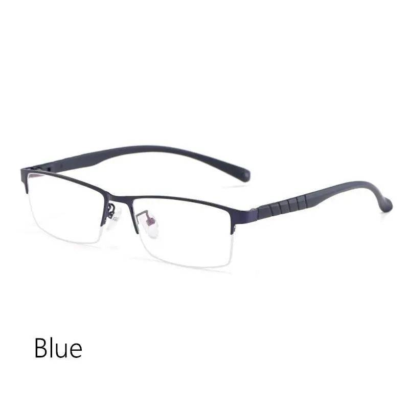Men's Semi-Rimless Alloy Prescription Glasses 89033 — view 9 | Rx Spectacle