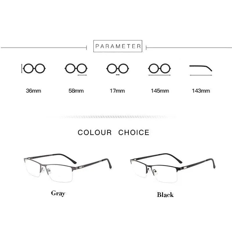 Unisex Full Rim Alloy Clip-On Prescription Glasses 94007 — view 6 | Rx Spectacle