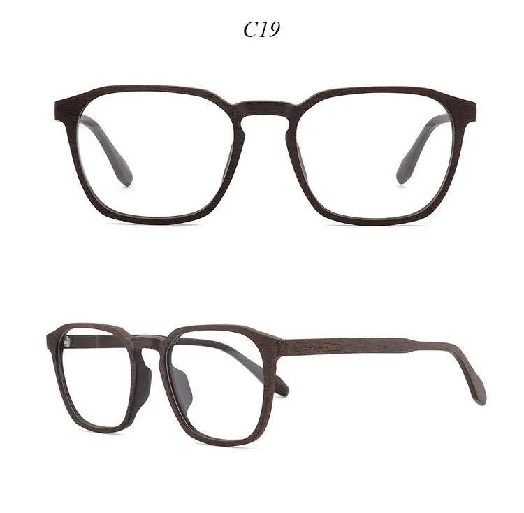 Men's Square Full Rim Wood Oversized Prescription Glasses 1692 — view 16 | Rx Spectacle