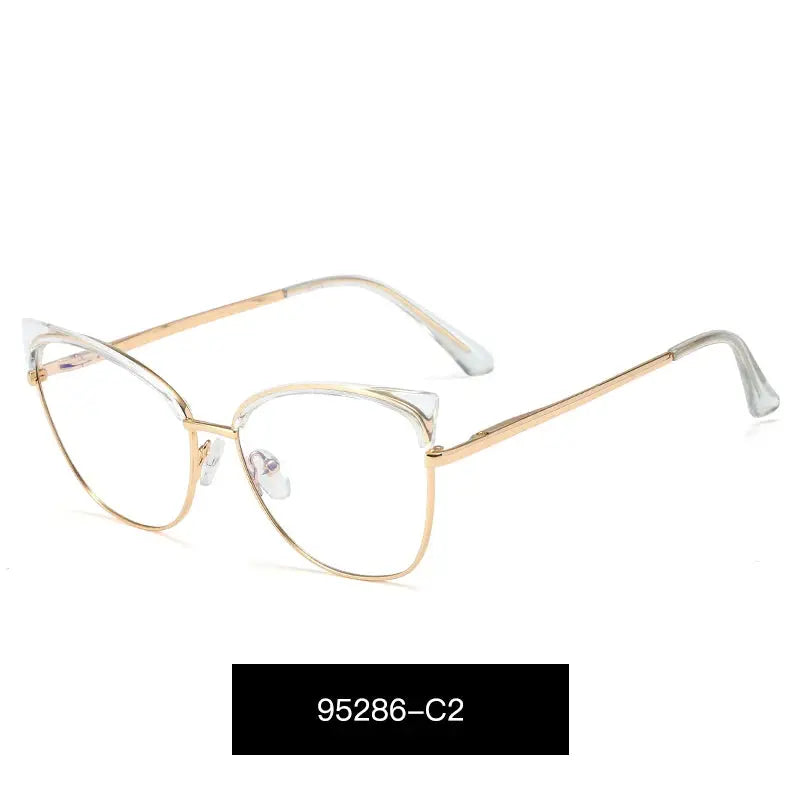 Women's Cat Eye Full Rim Alloy Prescription Glasses 952865 — view 8 | Rx Spectacle