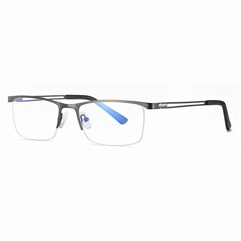 Unisex Browline Semi-Rimless Alloy Prescription Glasses 591663 — view 5 | Rx Spectacle