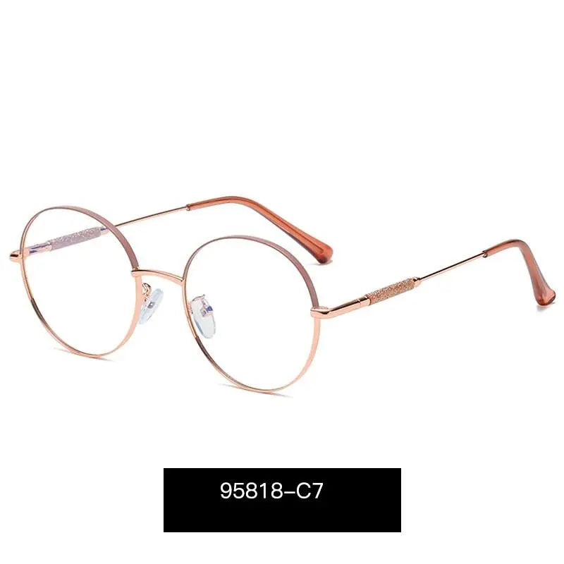 Women's Round Full Rim Alloy Prescription Glasses 95818 — view 7 | Rx Spectacle