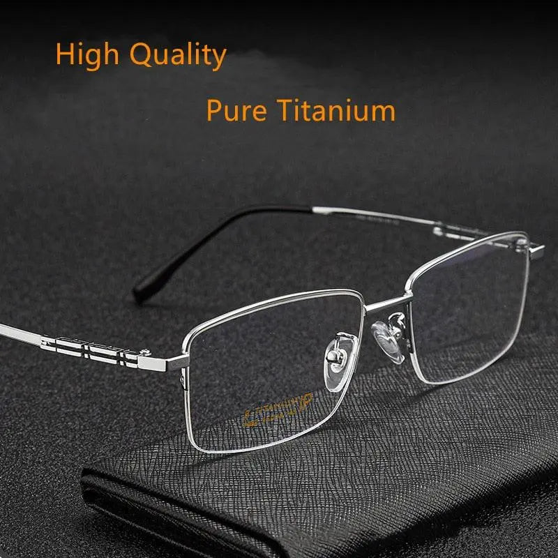 Men's Semi-Rimless Titanium Prescription Glasses 1052 — view 2 | Rx Spectacle