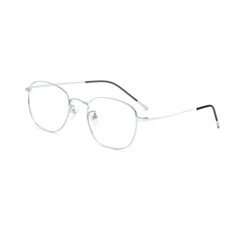 Unisex Round Full Rim Titanium Prescription Glasses 8822x — view 8 | Rx Spectacle