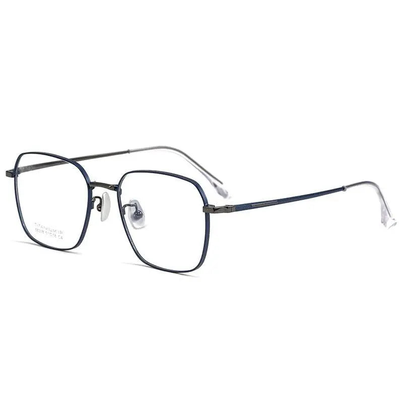 Unisex Square Full Rim Titanium Prescription Glasses 88318K — view 10 | Rx Spectacle