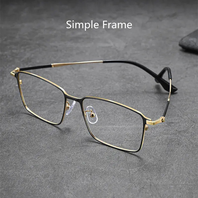 Unisex Square Full Rim Titanium Reading Glasses 39206 — view 2 | Rx Spectacle