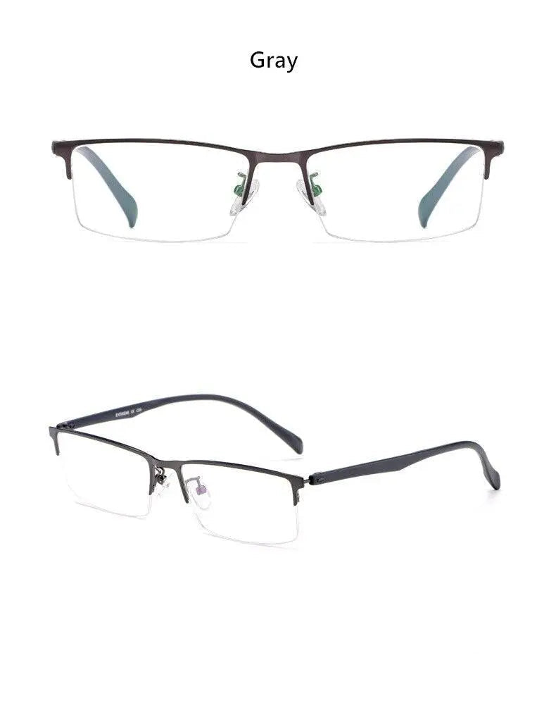 Men's Semi-Rimless Alloy Prescription Glasses 89032 — view 15 | Rx Spectacle
