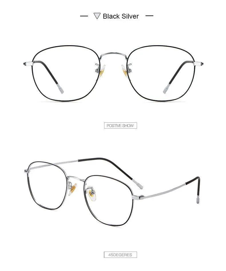 Unisex Round Full Rim Titanium Prescription Glasses 8822x — view 13 | Rx Spectacle