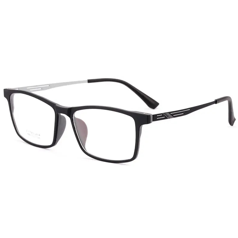 Unisex Square Full Rim Titanium Oversized Prescription Glasses 48883 — view 4 | Rx Spectacle