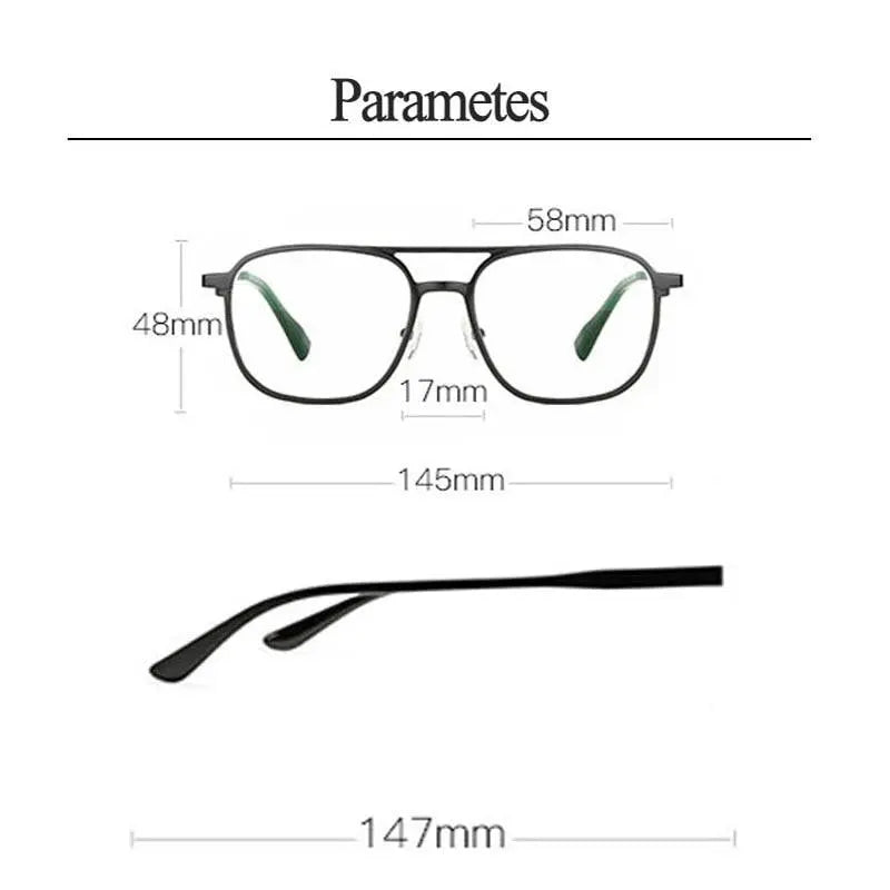 Men's Square Full Rim Alloy Prescription Glasses 6113 — view 8 | Rx Spectacle