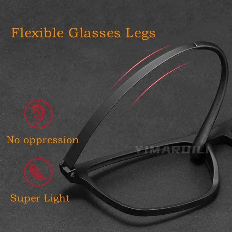 Men's Square Full Rim Titanium Prescription Glasses HR3068 — view 10 | Rx Spectacle