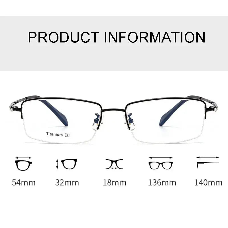 Women's Square Semi-Rimless Titanium Prescription Glasses 89064 — view 2 | Rx Spectacle