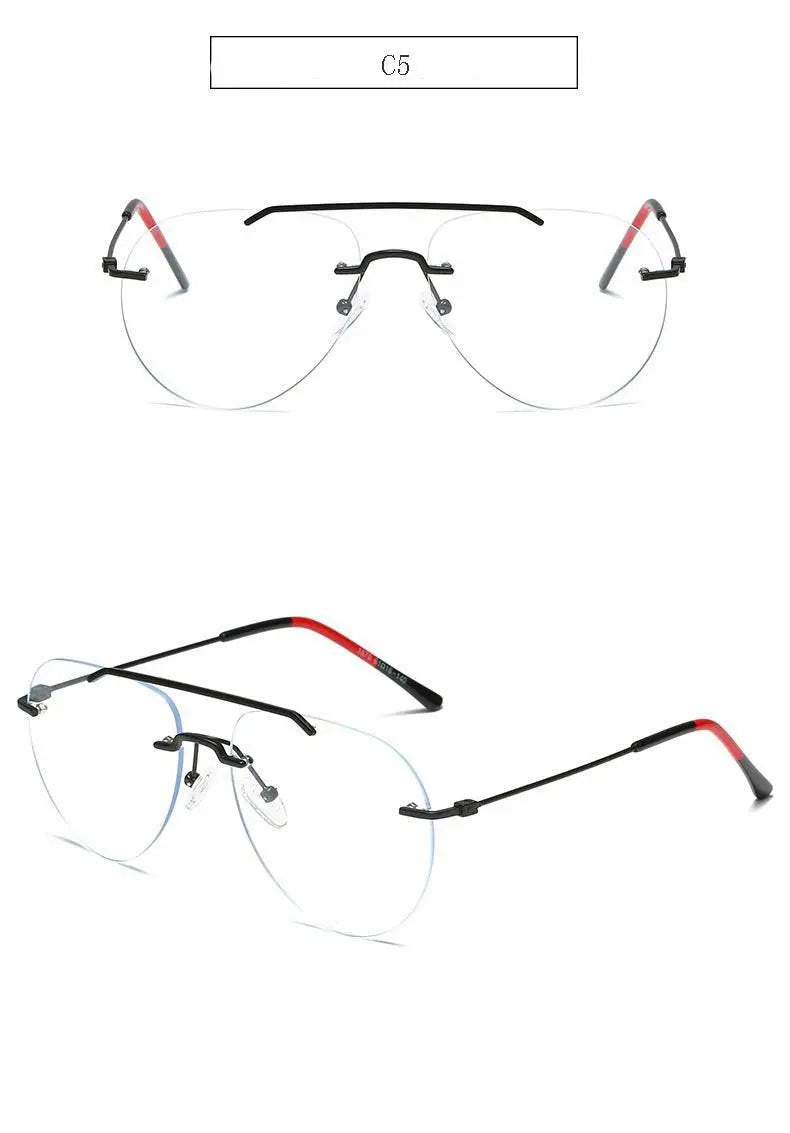 Unisex Round Rimless Alloy Double Bridge Prescription Glasses 81870 — view 20 | Rx Spectacle