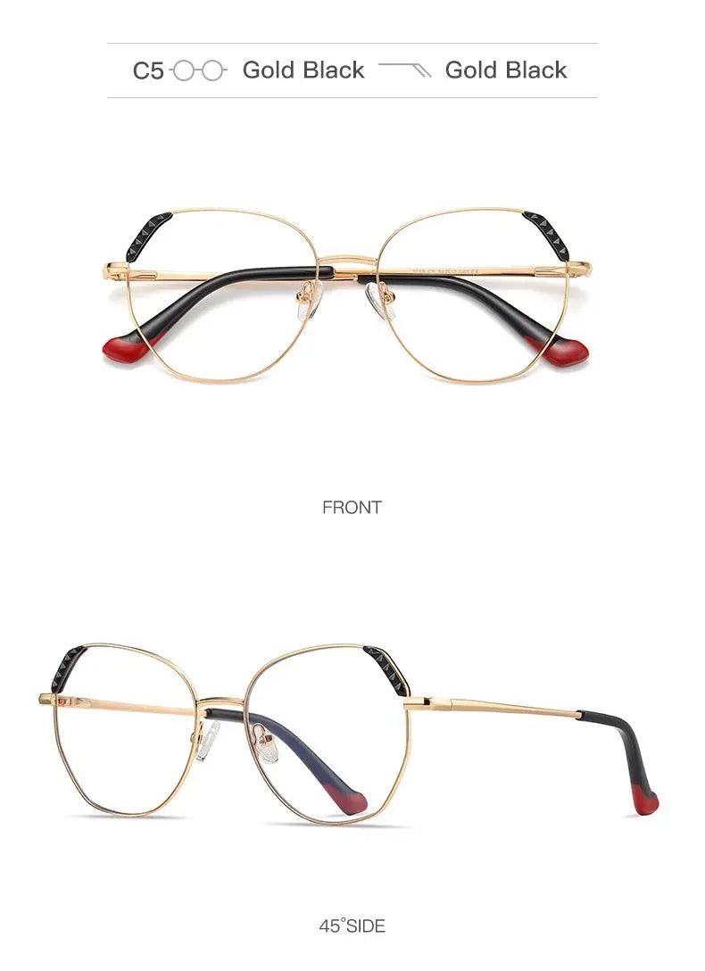 Women's Cat Eye Full Rim Alloy Prescription Glasses 3015 — view 17 | Rx Spectacle