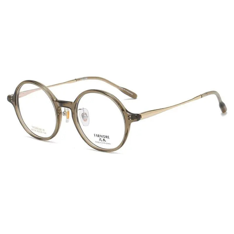 Unisex Round Full Rim Titanium Prescription Glasses S3108 — view 10 | Rx Spectacle