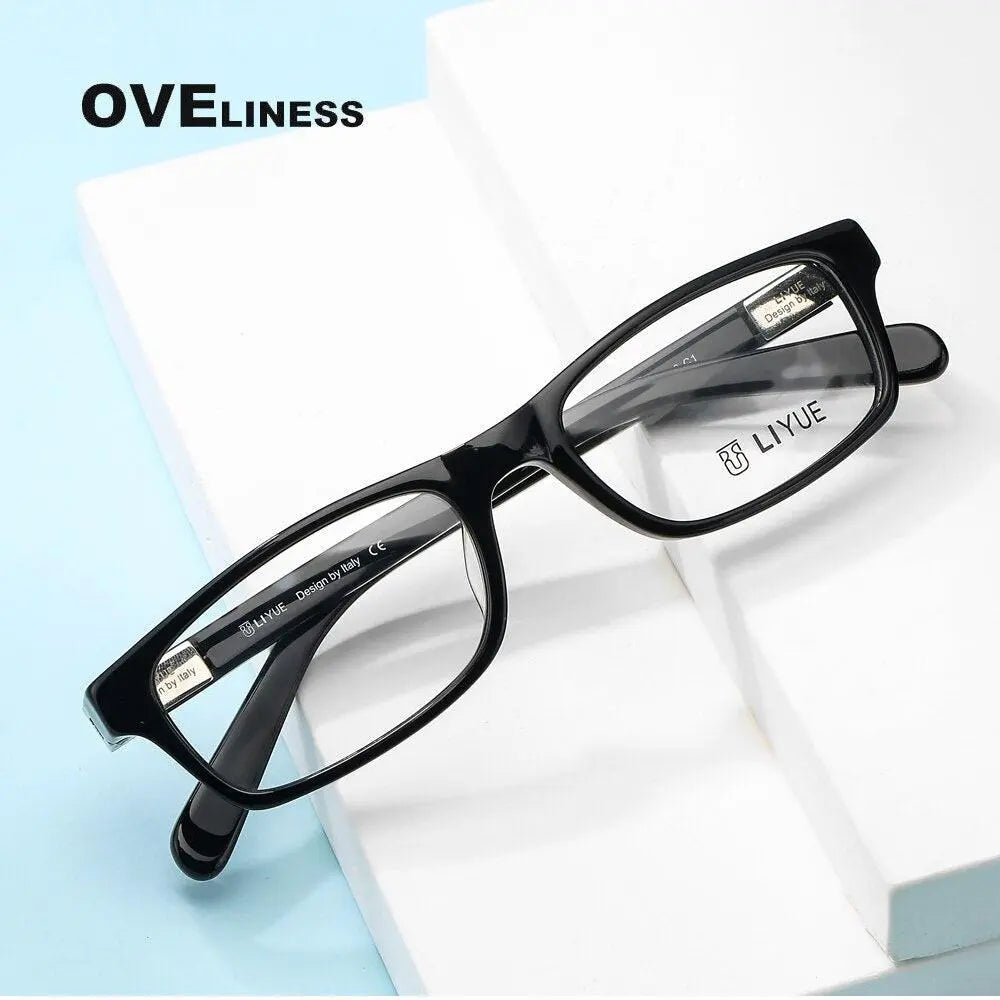 Unisex Square Full Rim Acetate Prescription Glasses Lb01 — view 4 | Rx Spectacle