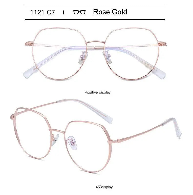 Unisex Round Full Rim Alloy Prescription Glasses 1121 — view 15 | Rx Spectacle