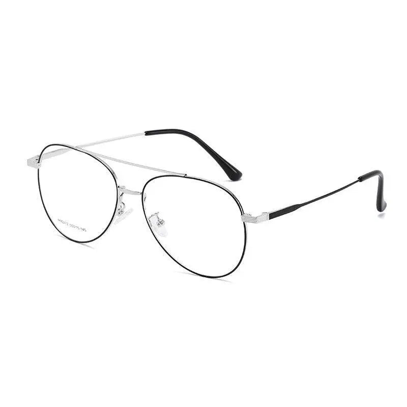 Unisex Round Full Rim Alloy Double Bridge Prescription Glasses 90272 — view 5 | Rx Spectacle