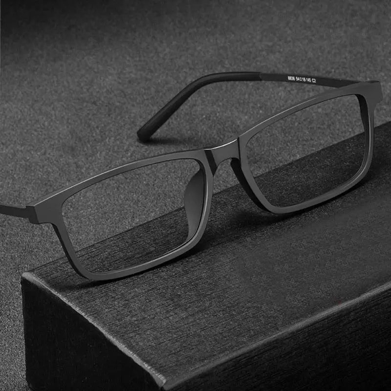 Unisex Rectangular Full Rim Titanium Prescription Glasses 8836x — view 1 | Rx Spectacle