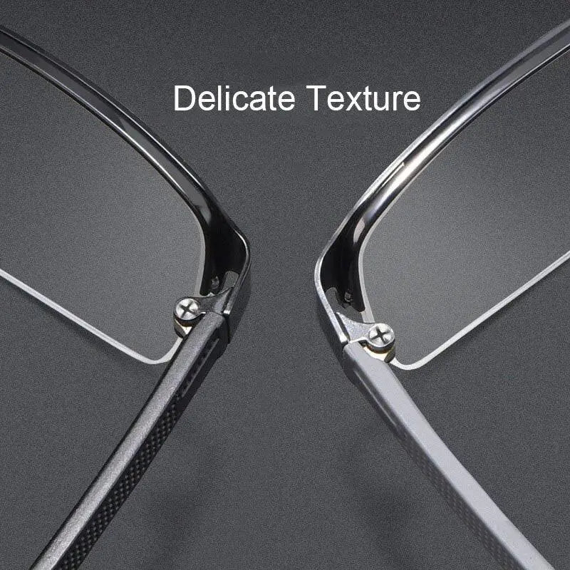 Men's Rectangular Semi-Rimless Alloy Prescription Glasses 3095 — view 7 | Rx Spectacle
