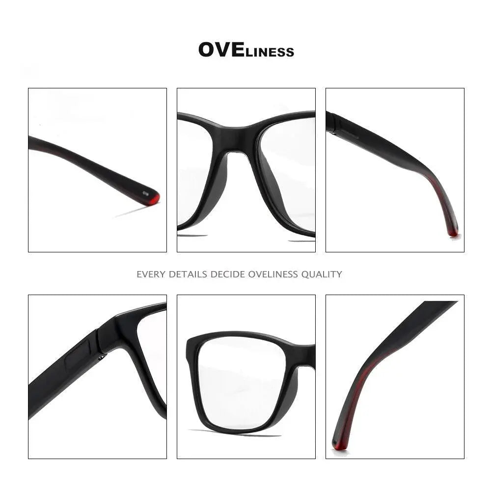 Unisex Square Full Rim Titanium Prescription Glasses 7091 — view 12 | Rx Spectacle