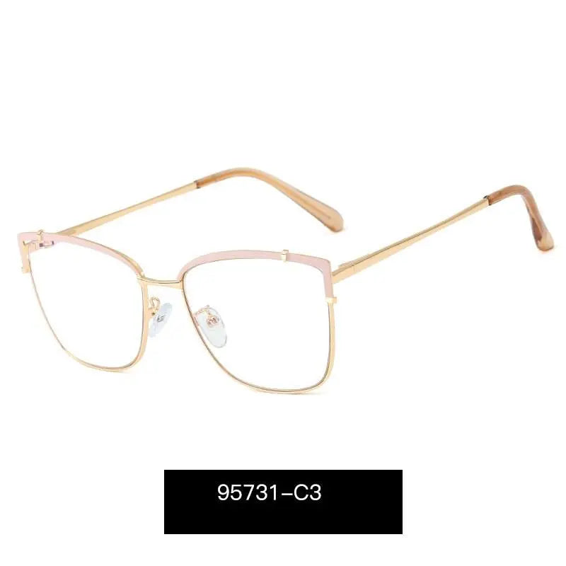 Women's Cat Eye Full Rim Alloy Prescription Glasses 95731 — view 10 | Rx Spectacle