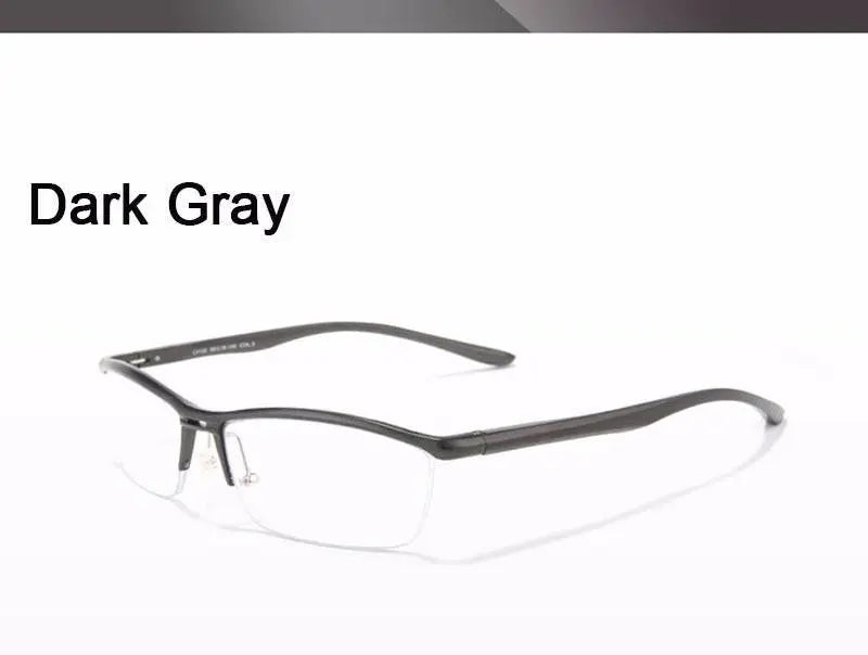 Unisex Rectangular Semi-Rimless Titanium Prescription Glasses Lv130 — view 9 | Rx Spectacle