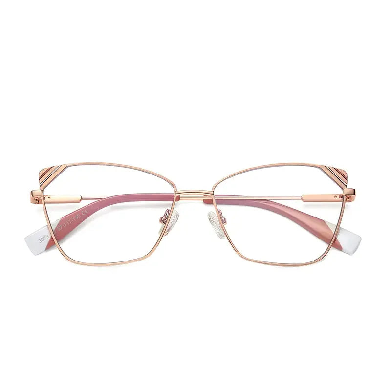 Women's Cat Eye Full Rim Alloy Prescription Glasses 30339 — view 8 | Rx Spectacle