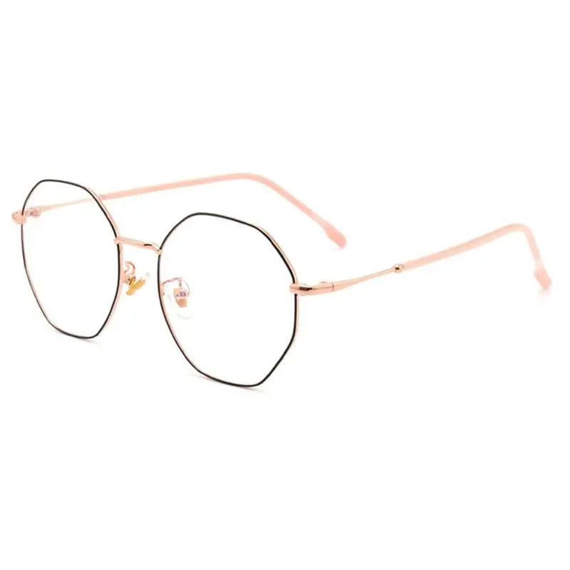 Unisex Polygon Full Rim Alloy Prescription Glasses D879 — view 3 | Rx Spectacle