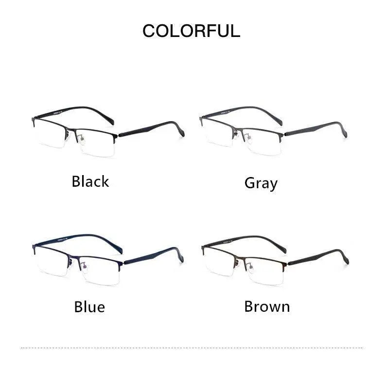 Men's Semi-Rimless Alloy Prescription Glasses 89032 — view 12 | Rx Spectacle