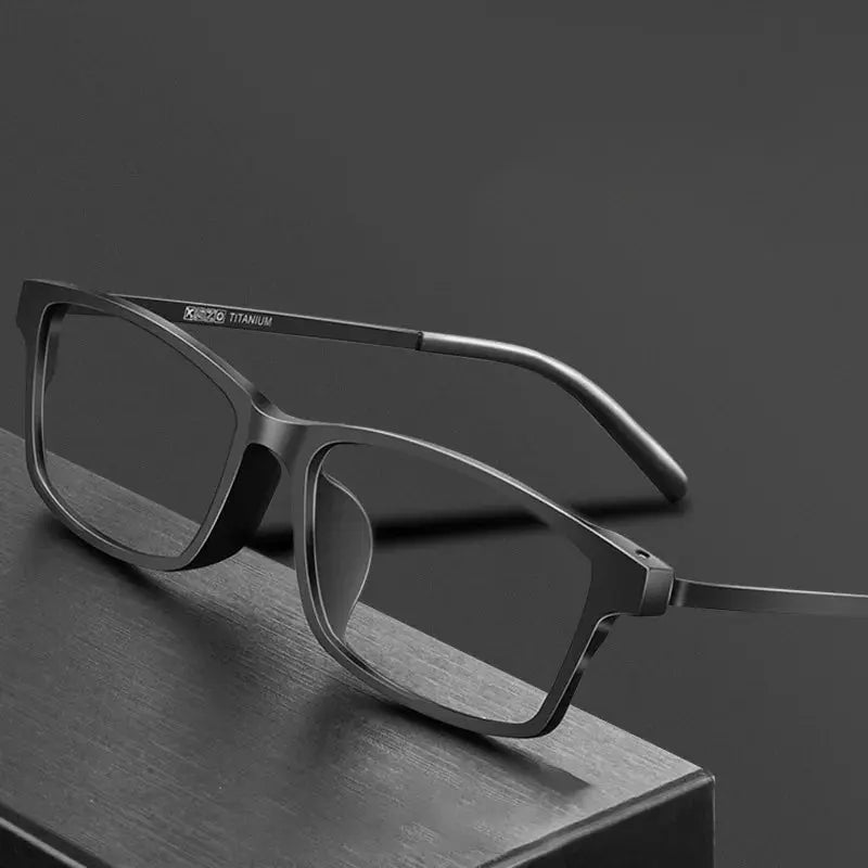 Men's Square Full Rim Titanium Prescription Glasses 3878 — view 3 | Rx Spectacle