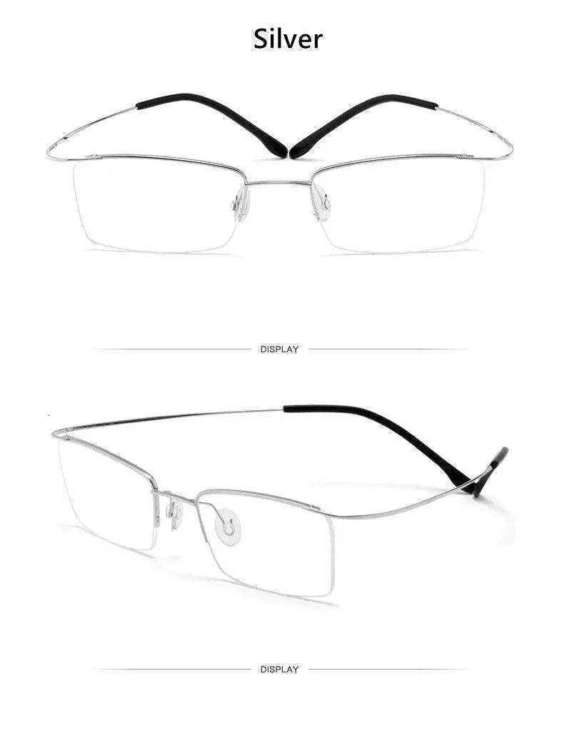 Men's Semi-Rimless Titanium Prescription Glasses 30004 — view 14 | Rx Spectacle