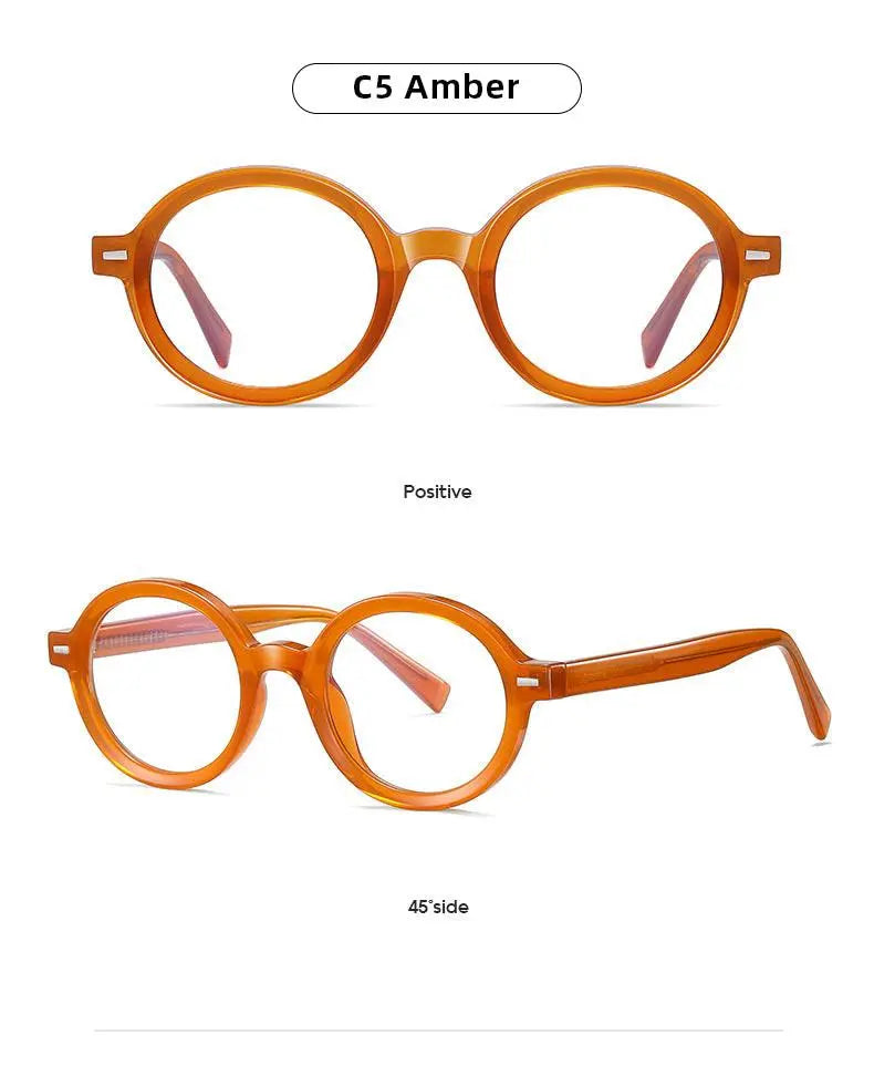 Unisex Round Full Rim Titanium Prescription Glasses 2092 — view 18 | Rx Spectacle