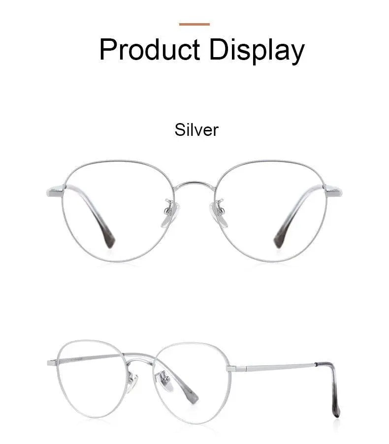 Women's Round Full Rim Titanium Prescription Glasses T3927 — view 14 | Rx Spectacle