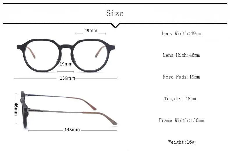 Unisex Round Full Rim Wood Prescription Glasses Ft8861 — view 9 | Rx Spectacle