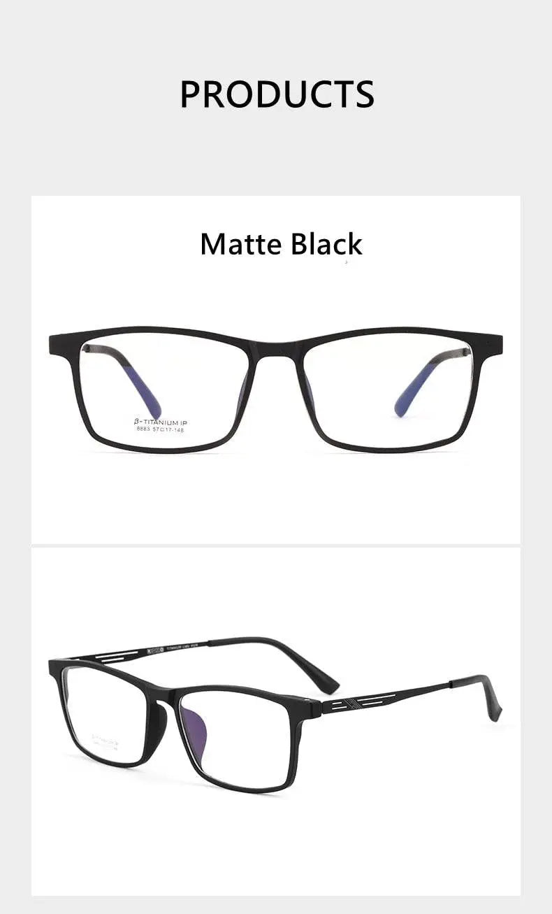 Unisex Full Rim Titanium Prescription Glasses Y8883 — view 11 | Rx Spectacle