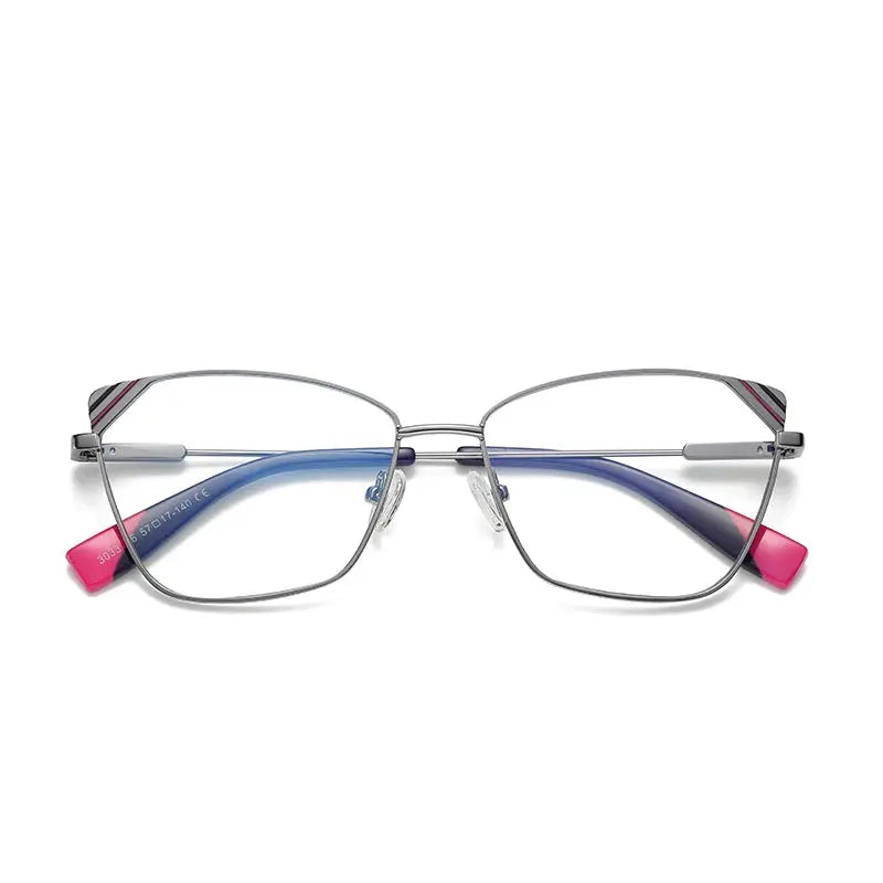 Women's Cat Eye Full Rim Alloy Prescription Glasses 30339 — view 5 | Rx Spectacle