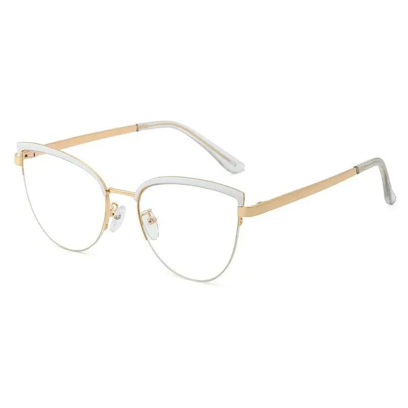 Women's Cat Eye Full Rim Alloy Prescription Glasses 95679 — view 2 | Rx Spectacle