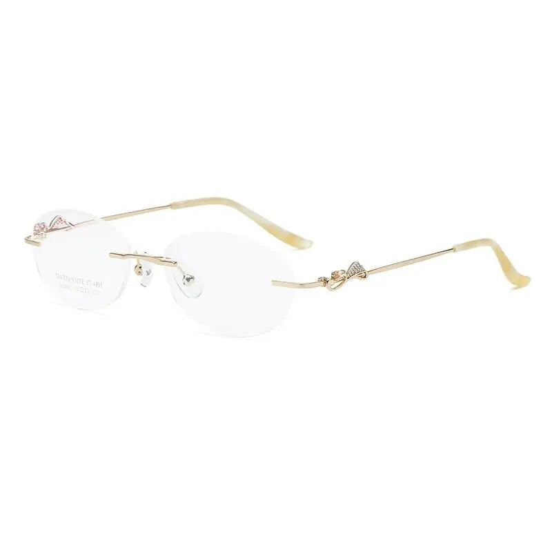 Women's Rimless Alloy Prescription Glasses 52052 — view 10 | Rx Spectacle