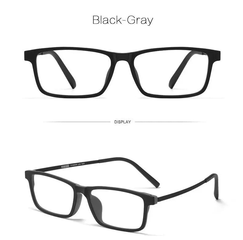Unisex Rectangular Full Rim Titanium Prescription Glasses 8836x — view 13 | Rx Spectacle