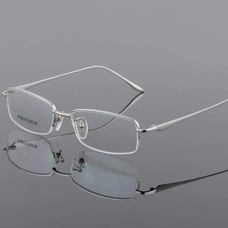 Men's Semi-Rimless Titanium Prescription Glasses 8272 — view 7 | Rx Spectacle